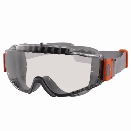 ERGODYNE Skullerz MODI OTG Anti-Scratch and Enhanced Anti-Fog Safety Goggles with Neoprene Strap, Clear Lens 60302